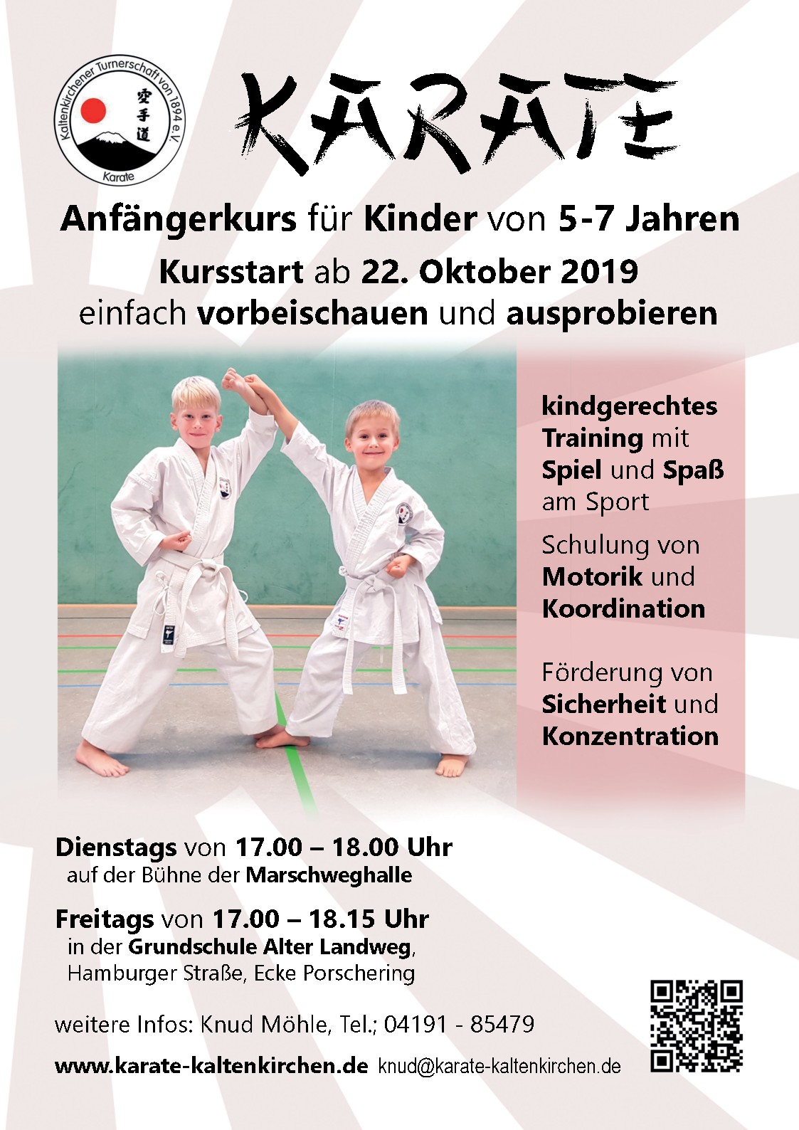 Plakat - Karate Anfängerkurs für jüngere Kinder