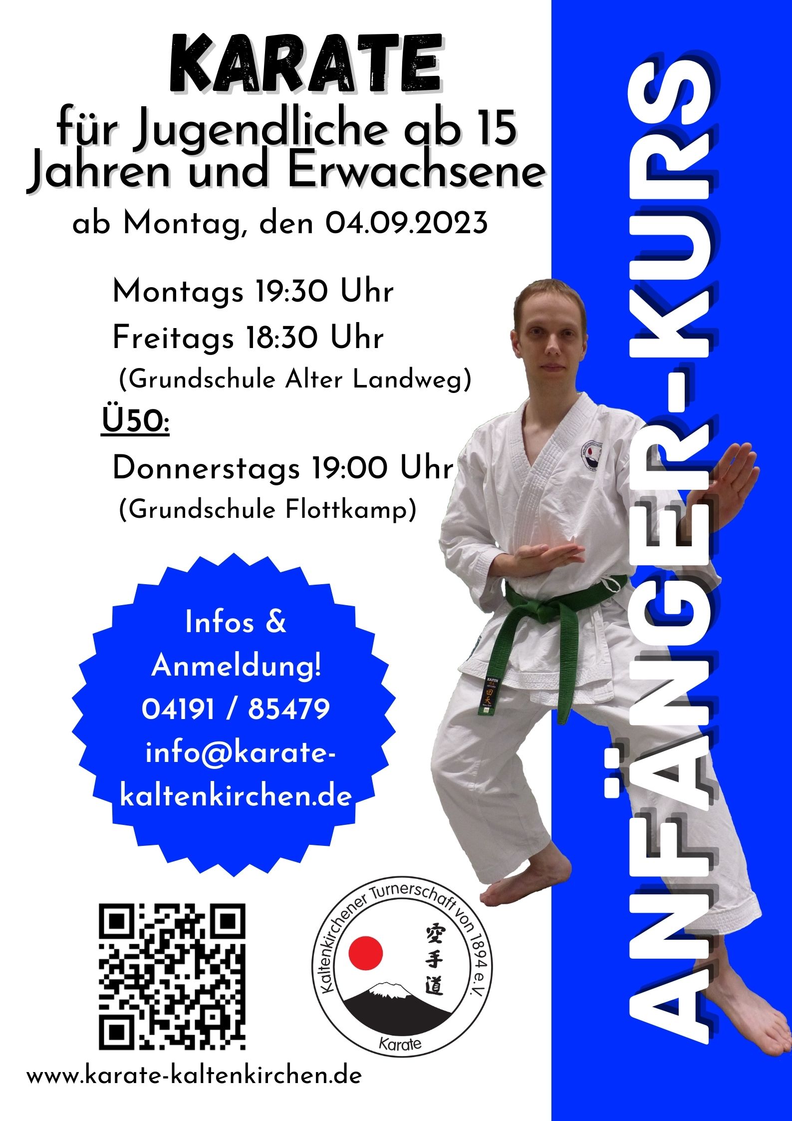 Anfaengerkurse Karate Jugendlichen, Erwachsene und Ü50 ab 16.01.2023
